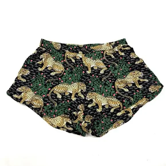 PrintFresh Medium Eco Satin Sweet Dreams Shorts Bagheera Ink Black PJ Shorts - Picture 1 of 8